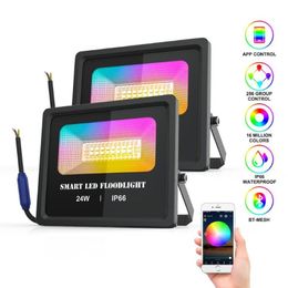Led Flood Light Bluetooth App Control Lights IP66 Waterproof Dimmable Outdoor Colour Changing Landscape Floodlights 230a