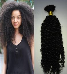 1 Bundles Human Braiding Hair Bulk No Weft Mongolian Afro Kinky Curly Bulk Hair For Braiding Hair 1Pc2189332