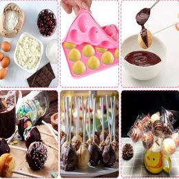 12 Hole Lollipop Mould Silicone Cake Pop Mould Ball Shaped Candy Chocolate Mould Ice Cube Tray Cupcake Baking Mould Baking Tool