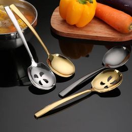 Spoons Stainless Steel Household Public Serving Spoon Long Handle Soup Dinner Rice Big Colander Ladle Cutlery Kitchen Utensils