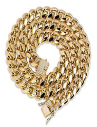 18K Gold Plated Necklace High Quality Miami Cuban Link Chain Necklace Men Punk Stainless Steel Jewellery Necklaces2928917