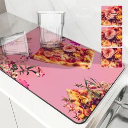 Table Mats Antiskid Kitchen Absorbent Draining Mat Plant Pizza Super Coffee Dish Drying Quick Dry Bathroom Drain Pad