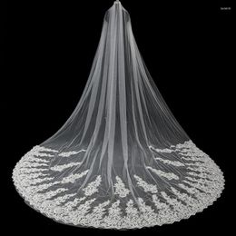 Bridal Veils Arrival Ivory One Layer Bride Wedding Accessoires De Mariage Lace Beaded Pearls Velos Novia
