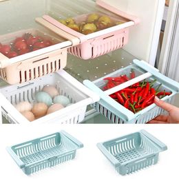 Kitchen Storage Refrigerator Basket Retractable Pull-Out Food Organizer Drawer Shelf Proper Home Accessories Tools