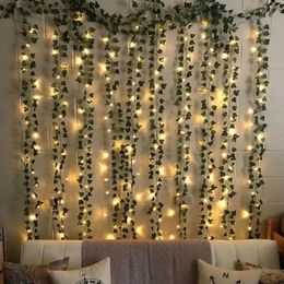 Yanıp sönen Led Ivy Vine String Lights veya Pil Çalışan Led Yaprak Çelenk Noel için Noel Düğün Dekoratif Işıkları LJ201018 3065