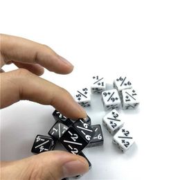 Dice Games 10pcs Dice Counters 5 Positive +1/+1 5 Negative -1/-1 For Magic The Gathering Table Game Funny Dices White Black Teaching s2452318