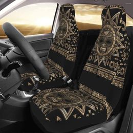 Car Seat Covers Aztec Sun God Gold And Black Cover Custom Printing Universal Front Protector Accessories Cushion Set
