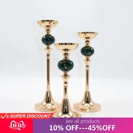 Candle Holders Nordic Plating Silver Rose Gold Iron Holder Candlestick Home Living Room Dining Table Crafts Ornaments Decorations