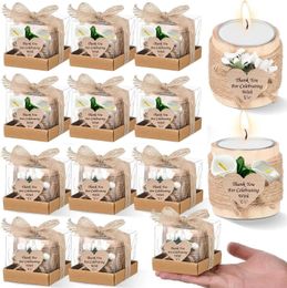 Candles 6/12/24 Wedding Guest Gifts Wooden Tea Point Candlestick Bride Shower Thank You Baby H240531