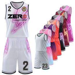 Professional Basketball Jersey for Men Kids 2 Piece Shirt&Shorts Male Children Basketball Match Uniform Customise