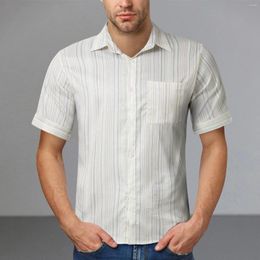 Men's Casual Shirts Hawaiian Shirt Retro Printing Single-Breasted Beach T-Shirt Men Summer Male Pocket Regular-Fit Button-Down Work Man