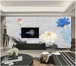 Wallpapers Custom Po For Walls 3 D Murals Wallpaper Modern Chinese Style Landscape Water Lotus Background Decorative Mural