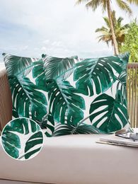 Green Tropical Jungle Plant Palm Leaves 2/4PCS Outdoor Pillowcase Waterproof Pillow Cover Case Garden Cushion Covers Home Decor 240531