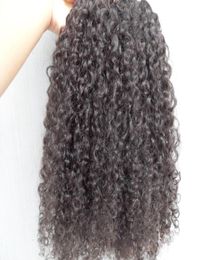 brazilian human virgin hair extensions 9 pieces clip in hair kinky curly hair style dark brown natural black color5166244