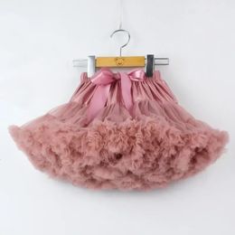Girls Tutu Skirts Solid Fluffy Tulle Princess Ball Gown Pettiskirt Kids Ballet Party Performance Dress for Children PP001 240531