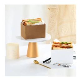 Gift Wrap Food Hamburger Box Oilproof Cake Sandwich Bakery Bread Breakfast Wrapper Paper For Wedding Party Supply Drop Delivery Home Dhbxc