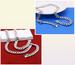 Fashion 10mm Men039s Necklace Sterling Sterling 925 Gioielli Cuban Link Chain Handome Cool Male Collace Gift X0509258B2996313