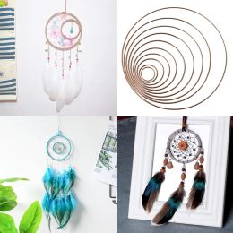 Round Dream Catcher Ring DIY Decor Wall Hanging Craft Projects Ornament for DIY Home Front Door Hanging Garland