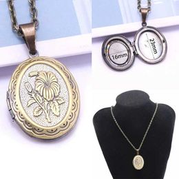Pendant Necklaces Copper Colour Love Heart Locket Pendants for Women Men Openable Photo Frame Glossy Family Pet Picture Necklace Family Love Gift S2453102