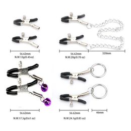 BDSM 4 Styles Sex Nipple Clamps Breast Clamps with Metal Chain Bell Nipple Clip Fetish Adult Game Sex Toys for Women Gay Men