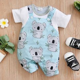 Rompers Newborn Baby Clothes Girl Boy koala print Jumpsuit Summer Short Sleeve Romper 0-18 Month Infant Toddler Pyjamas One Piece Outfit Y240530QRYU