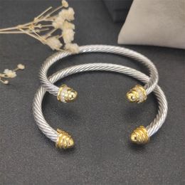 Mens bracelet designer DY twisted bangle designer bracelet luxe plated silver gold Jewellery woman charm bracelet fashionable pearl diamond pearl zl123