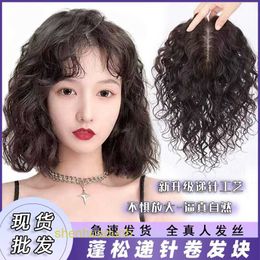 Loose Deep Wave Lace Human Hair Wigs Wig womens hair patch bangs long curly hair wool curly wig piece one piece top cover white hair wig curly hair piece