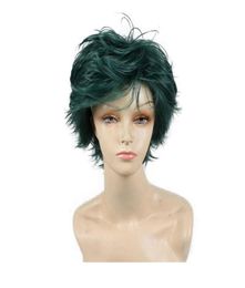 Short Dark Green Anime Cosplay Wig of valgus 6 Inch Heat Resistant Both Men039s and Women039s Full Synthetic Wigs45095926957318