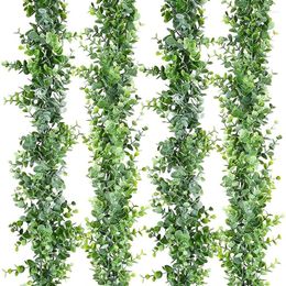 Decorative Flowers 3Packs 6ft Artificial Eucalyptus Wall Hanging Fake Plant Vines For Wedding Home Room Garden Decoration Plastic Rattan