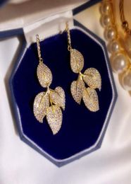 Stud 14K Yellow Solid Gold Diamonds Earrings Women Bohemia Fashion Fine Jewellery Wedding Christmas Party3846925