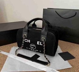 Designer el Bag Tote Handbag Man Woman New Luxurious Canvas Beach Shopping Portable Underarm Large Capacity Chain Messenger Shoulder Bag L10.6IN W3.5IN H7.4IN7694123