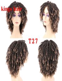 6 Inch Dreadlock Curly Wig Short Natural Black 1b 30 Ombre Brown For Black White Women and Men Afro Curly Synthetic Wig8120901