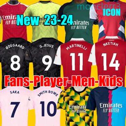 2024 Designer Smith Rowe G.jesus Saka Soccer Jerseys Saliba Fans Player Version Odegaard Martinelli Jorginho Kits Shirt Men Kids Boys Sets Uniforms