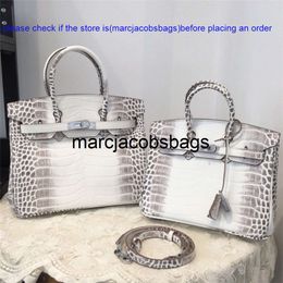 Burkins birkinbag Designer totess Bags Handbags New Platinum Bag Himalayan White Crocodile Pattern 30 Just the Same Style o Have MNUX kellyity