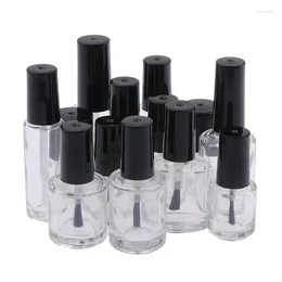 Storage Bottles 1Pcs Empty Nail Polish Wood Grain Cap Gel Bottle Container With A Lid Brush Makeup Containers