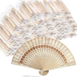 Party Favour 100 Pieces Sandalwood Fan Wooden Folding With Gift Bags And Tassels Sunflower Hand Fans For Weddings Birthday Christmas Baby