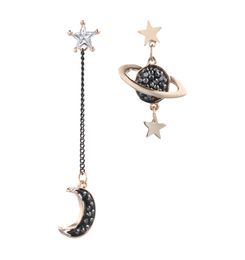 Korean version of the new stars moon dangles earrings female long tassel asymmetric earring fashion jewelry spot whole6319417