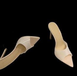 Nuovi pannelli di tallone di gossi rossi sandali Stiletto muli in PVC tacchi alti 105 mm slipon aperta donna designer di lusso scarpe scarpe f5163646