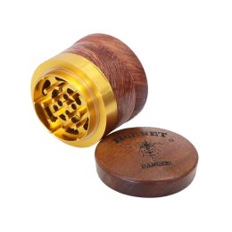 water pipe Rose Wooden Smoking Grinders 60MM 4 Piece With CNC Aluminium Teeth Handmade Metal Tobacco Wood Grinder Suit Silicone Smoke Pipes Accessories