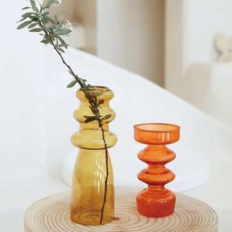 Vases Glass Flower Vase Home Decoration Decorative Centerpiece Water Plant Aquarium Transparent Table