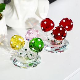 Decorative Figurines Crystal Mushroom Cute Figurine Hand Made Collectibe Glass For Home Decoration & Kids/ Girlfriends Gifs