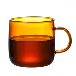 Wine Glasses Colored Glass Mug Cup 350ml 12oz Heat Resistant Amber Blue Green Brief Coffee W/O Spoon Tea 1 Piece