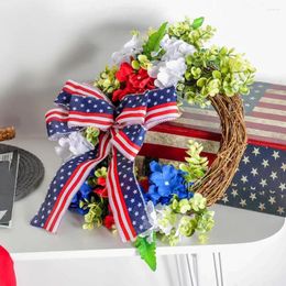 Decorative Flowers Door Hanging Wreath Delicate Eye-catching Nice-looking Independence Day Inspired Front Home Supply