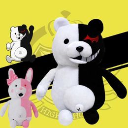Dolls Danganronpa Monokuma Plushie Black White Bear Toy Monomi Rabbit Stuffed Doll Anime Soft Figunie Kids Children Gift Fans Collect G240529