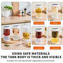 Storage Bottles Hourglass Sealed Pickle Jar With Fork Container Food Dry And Wet Separation Leakproof Kitchen Tools