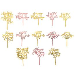 Other Festive Party Supplies Happy Mothers Day Cake Topper Acrylic Rose Gold Mom For Birthday Decoration Drop Delivery Home Garden Dhvb3