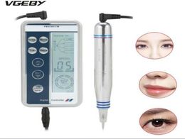 Top Grade Permanent Makeup Digital Pen Professional Eyebrow Lip Eyeliner Tattoo Machine Set Microblading Gun Cartridge Needles4738111