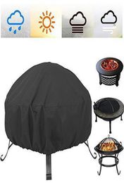 Outdoor Garden Yard Round Canopy Furniture Covers Waterproof Patio Fire Pit Cover UV Protector Grill BBQ Shelter Dust Cover T200617819547