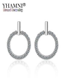 YHAMNI Original 100 Solid 925 Silver 5A CZ Zircon Stud Earring For Women Fashion Party Earring Wedding Jewelry Gift ED50633085442532532