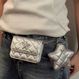 Waist Bags Luxury fanny pack women belt bag shoulder crossbody purse chain diamond stars waist bag genuine leather Cc bum bag designer mini bumbag